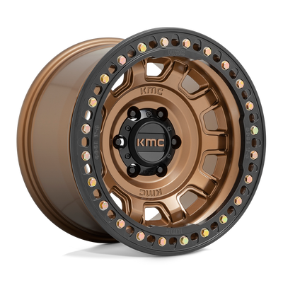 KMC Wheels - KM236 TANK BEADLOCK - Bronze - MATTE BRONZE - 17" x 9", -15 Offset, 5x127 (Bolt Pattern), 71.5mm HUB