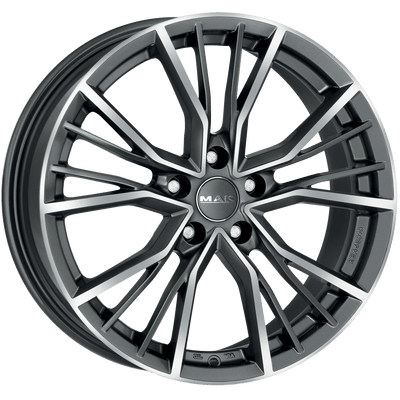 Mak Wheels - UNION - Gunmetal - GUN MET-MIRROR FACE - 20" x 9", 38 Offset, 5x112 (Bolt Pattern), 66.5mm HUB