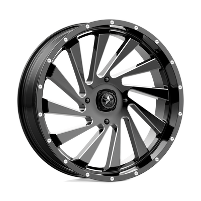 MSA Offroad Wheels - M46 BLADE - Black - GLOSS BLACK MILLED - 20" x 7", 0 Offset, 4x110 (Bolt Pattern), 86mm HUB