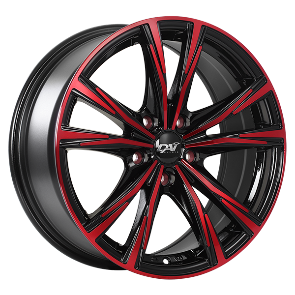 Dai Alloys - ORACLE - Black - Gloss Black - Machined Face - Red Face - 16" x 7", 40 Offset, 5x114.3 (Bolt Pattern), 67.1mm HUB