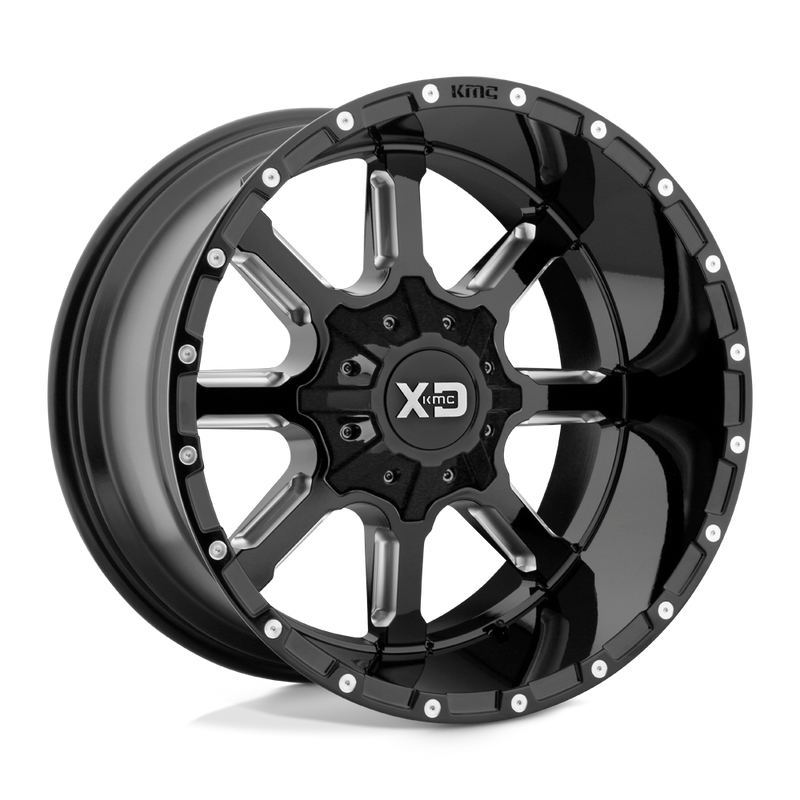 XD Series - XD838 MAMMOTH - Black - Gloss Black Milled - 20" x 10", -18 Offset, 8x170 (Bolt Pattern), 125.1mm HUB