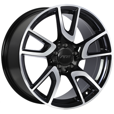 ART - Replica 130 - Black - Gloss Black - Machined Face - 18" x 8.5", 45 Offset, 5x112 (Bolt Pattern), 66.6mm HUB