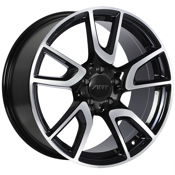 ART - Replica 130 - Black - Gloss Black - Machined Face - 18" x 8.5", 45 Offset, 5x112 (Bolt Pattern), 66.6mm HUB