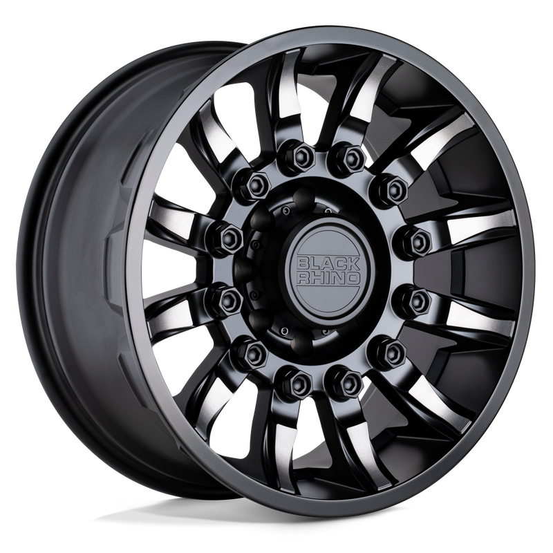Black Rhino - MISSION - Black - MATTE BLACK WITH MACHINED TINTED SPOKES - 17" x 8.5", -18 Offset, 5x127 (Bolt Pattern), 71.5mm HUB