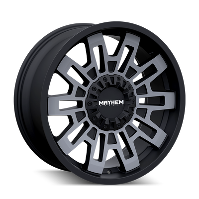 Mayhem - CORTEX - Black - MATTE BLACK WITH MACHINED DART TINT - 20" x 10", -19 Offset, 6x135/139.7 (Bolt Pattern), 106mm HUB