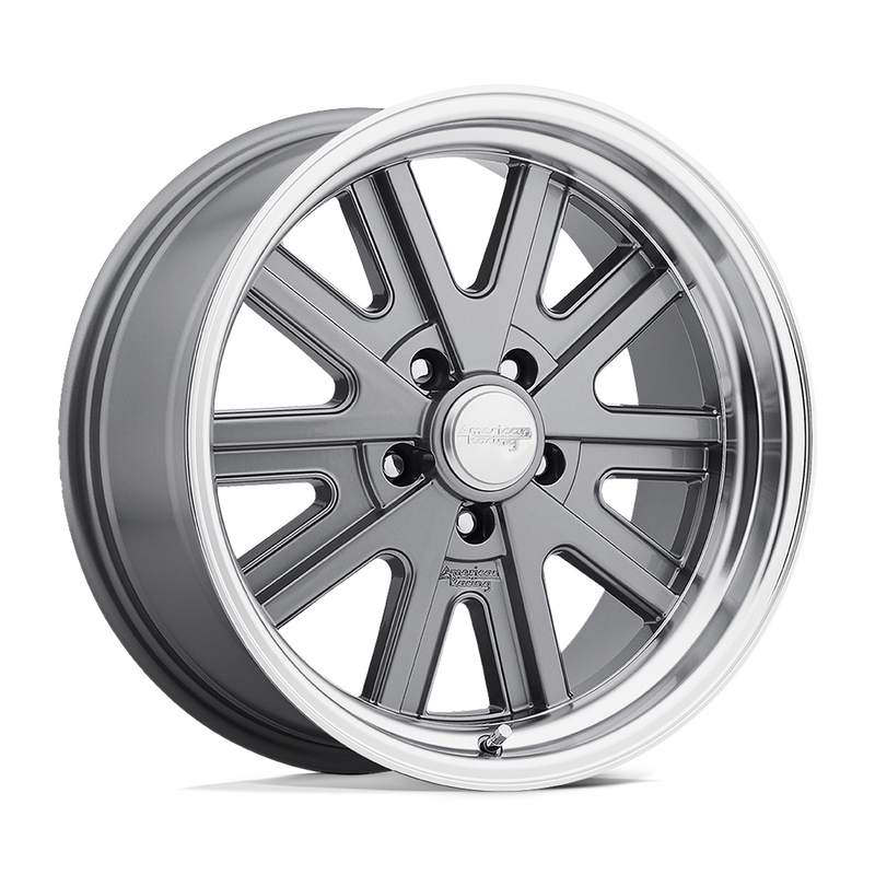 American Racing Vintage - VN527 427 MONO CAST - Grey - Mag Gray Machined - 17" x 7", 0 Offset, 5x114.3 (Bolt Pattern), 76.5mm HUB