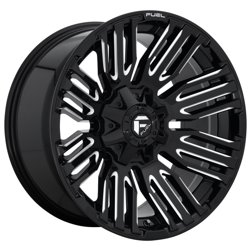 Fuel - D649 SCHISM - Black - Gloss Black Milled - 20" x 9", 1 Offset, 5x114.3/127 (Bolt Pattern), 78.1mm HUB