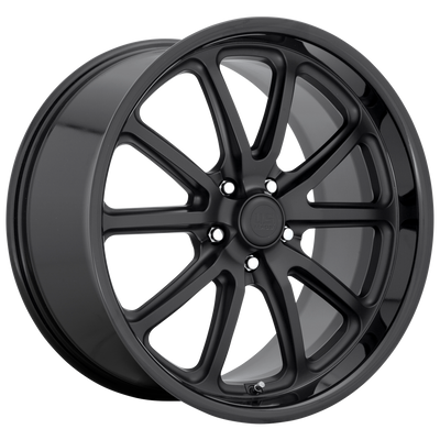 US Mag - U123 RAMBLER - Black - GLOSS BLACK MATTE BLACK - 18" x 9.5", 1 Offset, 5x127 (Bolt Pattern), 78.1mm HUB