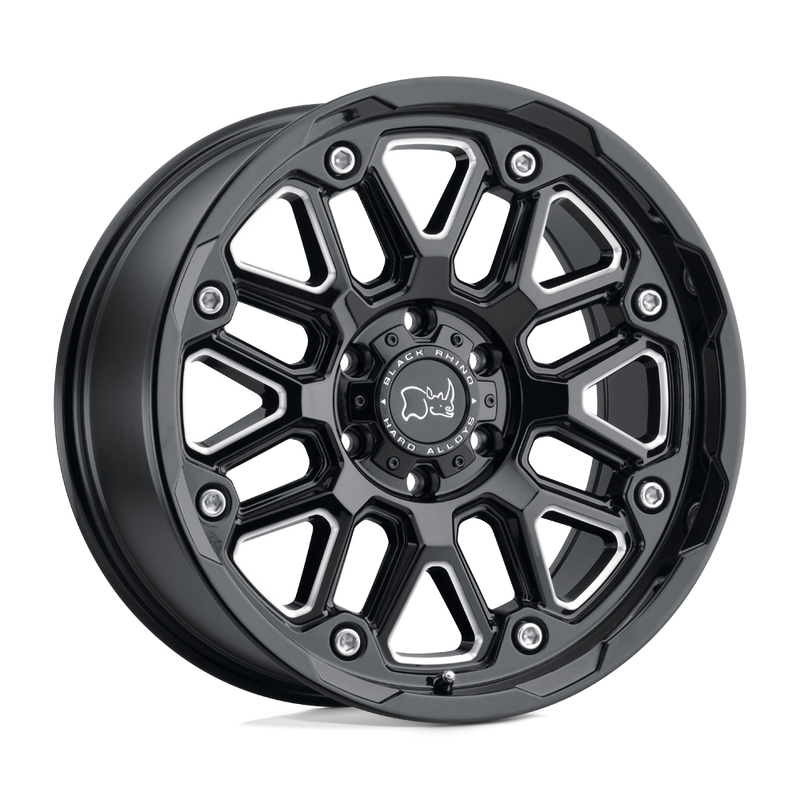 Black Rhino - HOLLISTER - Black - Gloss Black with Milled Spokes - 17" x 9.5", 12 Offset, 6x120 (Bolt Pattern), 67.1mm HUB