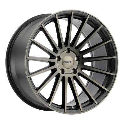 TSW Wheels - LUCO - Gunmetal - MATTE BLACK W/ MACHINE FACE & DARK TINT - 20" x 8.5", 4 Offset, 5x108 (Bolt Pattern), 72.1mm HUB
