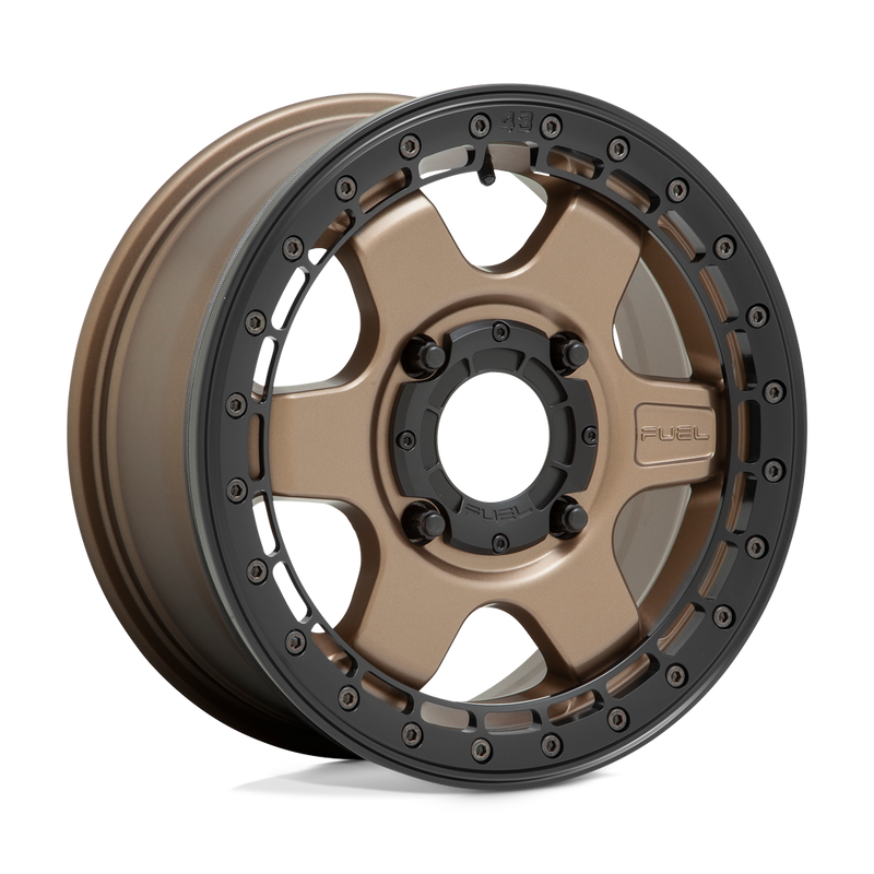 Fuel UTV - D924 BLOCK BEADLOCK - Bronze - MATTE BRONZE WITH BLACK RING - 15" x 6", 38 Offset, 4x156 (Bolt Pattern), 132mm HUB