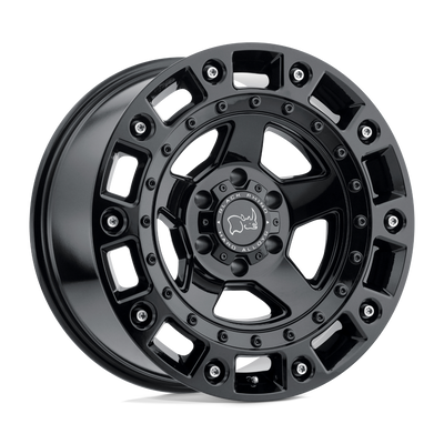 Black Rhino - CINCO - Black - Gloss Black with Stainless Bolt - 20" x 9.5", 12 Offset, 6x139.7 (Bolt Pattern), 112.1mm HUB