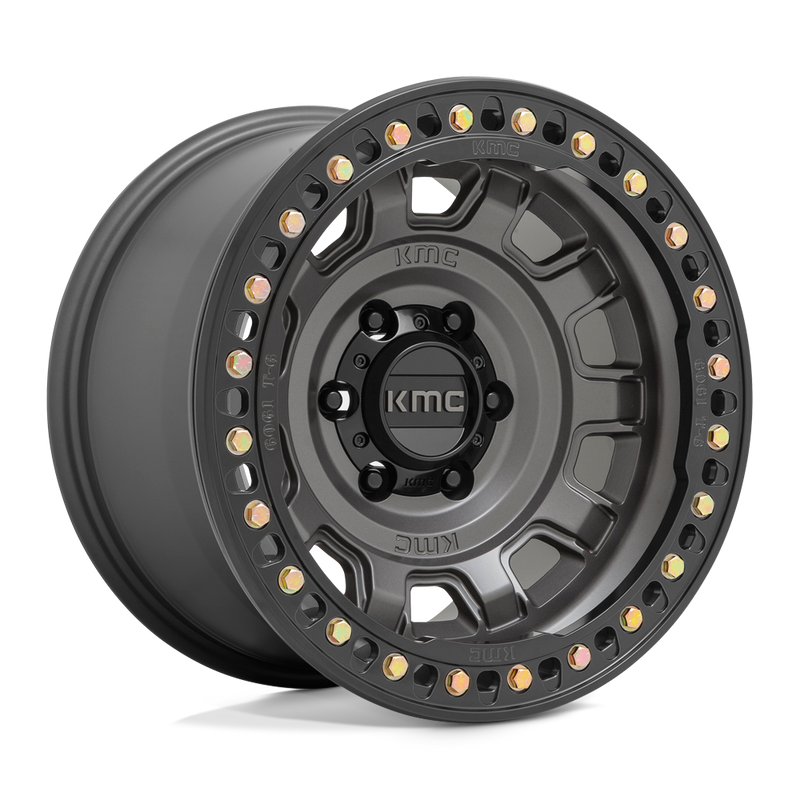 KMC Wheels - KM236 TANK BEADLOCK - Gunmetal - ANTHRACITE - 17" x 9", -38 Offset, 6x139.7 (Bolt Pattern), 108mm HUB