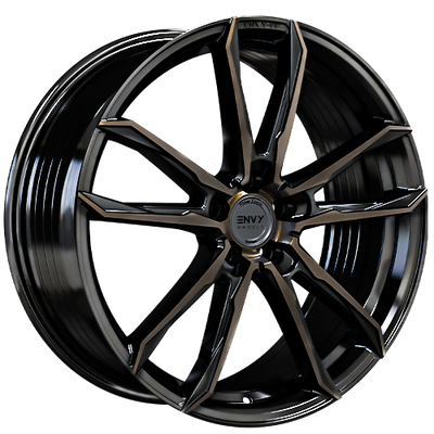 Envy Wheels - FF1BT - Black - BLACK TINT MACHINED FACE - 20" x 8.5", 40 Offset, 5x112 (Bolt Pattern), 66.6mm HUB