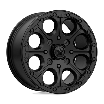 MSA Offroad Wheels - M44 CANNON BEADLOCK - Black - SATIN BLACK - 15" x 7", 25 Offset, 4x156 (Bolt Pattern), 132mm HUB