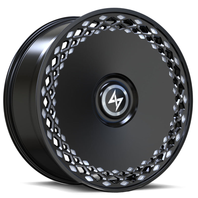 Sentali - Coral Reef - Black - Satin Black Milled - 22" x 9", 30 Offset, 5x114.3/127 (Bolt pattern), 73.1mm HUB