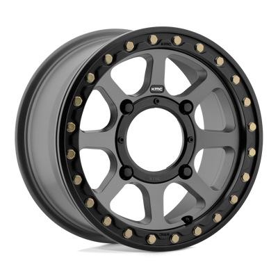 KMC Powersports - KS234 ADDICT 2 BEADLOCK - Gunmetal - SATIN GRAY - 15" x 6", 38 Offset, 4x156 (Bolt Pattern), 132mm HUB
