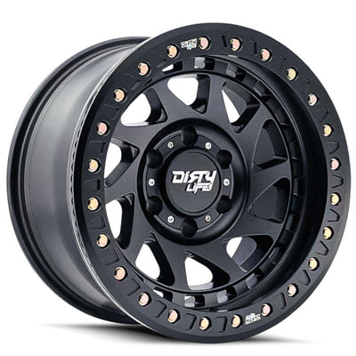 Dirty Life - ENIGMA RACE - Black - Matte Black - 17" x 9", -38 Offset, 6x139.7 (Bolt pattern), 106mm HUB