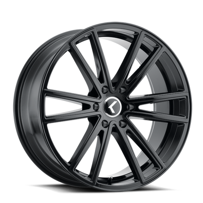 Kraze Wheels - LUSSO - Black - GLOSS BLACK - 17" x 8", 38 Offset, 5x108 (Bolt Pattern), 63.5mm HUB