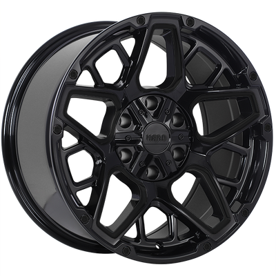 Ruffino HARD - Blast - Black - Gloss Black - 20" x 9", 0 Offset, 6x135/139.7 (Bolt Pattern), 87.1mm HUB