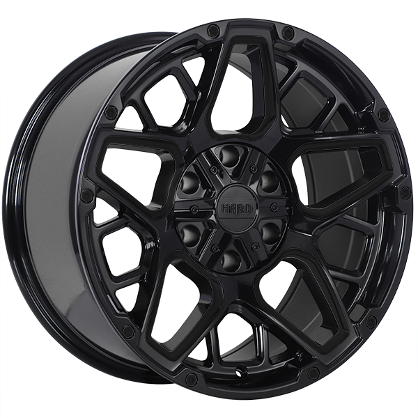 Ruffino HARD - Blast - Black - Gloss Black - 20" x 9", 0 Offset, 6x135/139.7 (Bolt Pattern), 87.1mm HUB