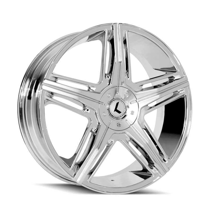 Kraze Wheels - HYPE - Chrome - CHROME - 22" x 8.5", 15 Offset, 5x115/120 (Bolt Pattern), 74.1mm HUB