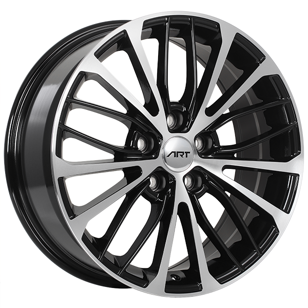 ART - Replica 163 - Black - Gloss Black - Machined Face - 17" x 7", 35 Offset, 5x114.3 (Bolt Pattern), 60.1mm HUB