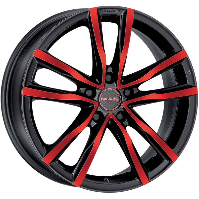 Mak Wheels - MILANO - BLACK AND RED - 18" x 7", 48 Offset, 5x100 (Bolt Pattern), 56.1mm HUB