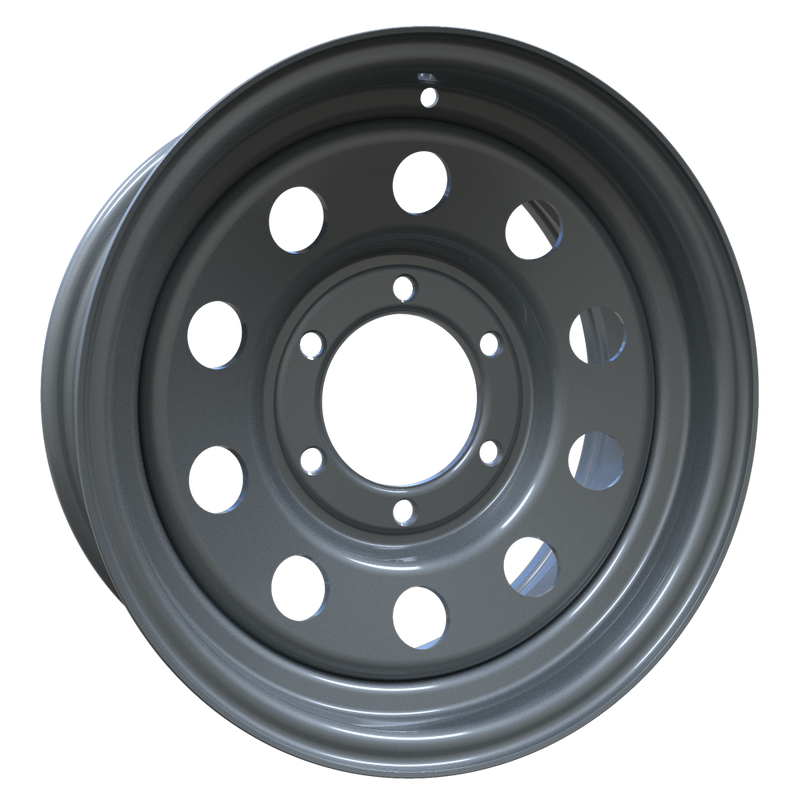 Envy Wheels - TRAILER STEEL MODULAR - Silver - SILVER - 15" x 6", 0 Offset, 6x139.7 (Bolt Pattern), 108mm HUB