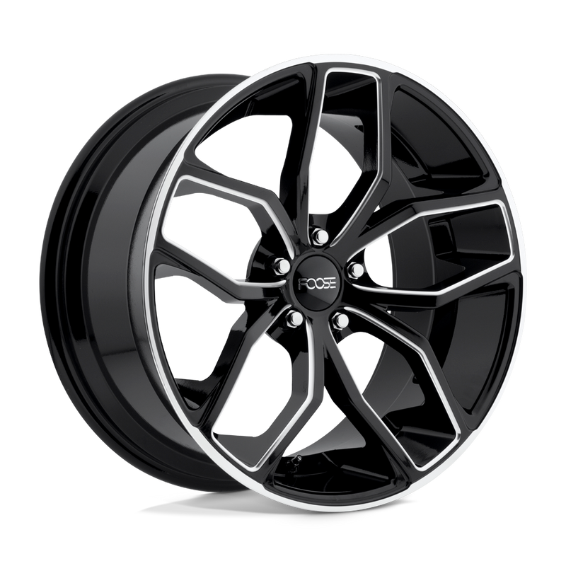 Foose - F150 OUTCAST - Black - GLOSS BLACK MILLED - 20" x 8.5", 35 Offset, 5x120 (Bolt Pattern), 72.6mm HUB