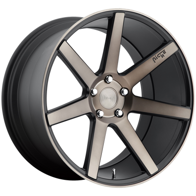 Niche - M150 VERONA - Gunmetal - MATTE BLACK MACHINED - 20" x 9", 25 Offset, 5x114.3 (Bolt Pattern), 72.56mm HUB