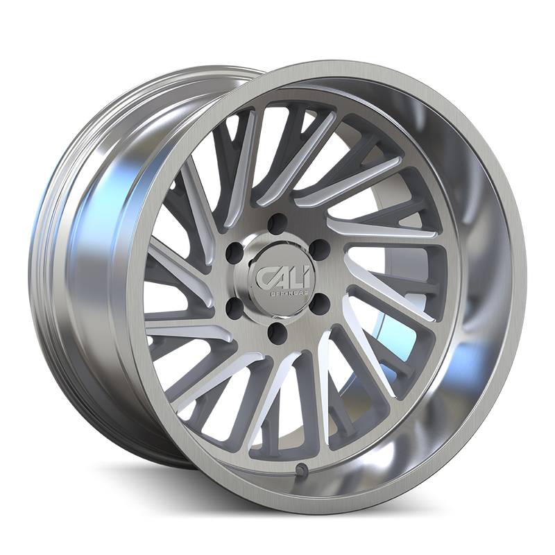 Cali Off-Road - PURGE - Silver - BRUSHED & CLEAR COATED - 20" x 10", -25 Offset, 6x139.7 (Bolt Pattern), 106mm HUB