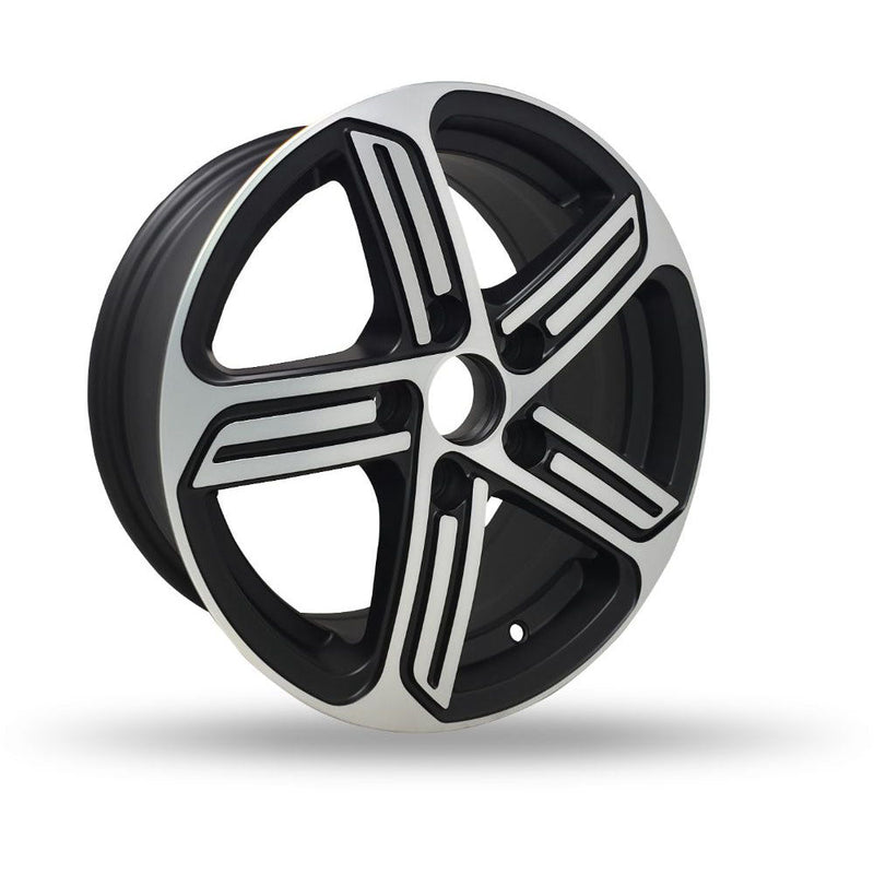 DTD - Replica - Black - Matte Black Machined - 16" x 7", 45 Offset, 5x112 (Bolt Pattern), 57.1mm HUB