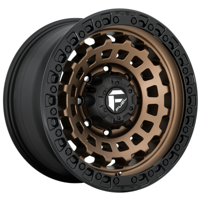 Fuel - D634 ZEPHYR - Gunmetal - MATTE BRONZE BLACK BEAD RING - 18" x 9", 1 Offset, 8x165.1 (Bolt Pattern), 125.1mm HUB