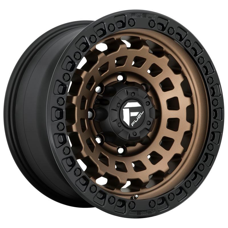 Fuel - D634 ZEPHYR - Gunmetal - MATTE BRONZE BLACK BEAD RING - 18" x 9", 1 Offset, 8x165.1 (Bolt Pattern), 125.1mm HUB