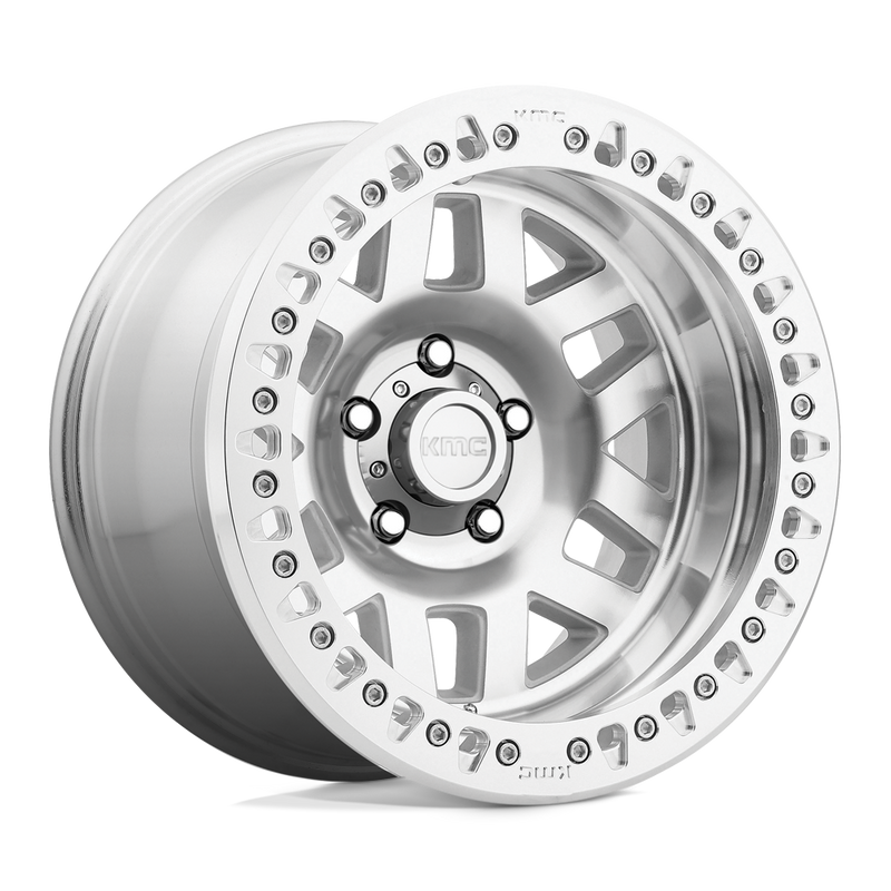 KMC Wheels - KM229 MACHETE CRAWL BEADLOCK - Silver - MACHINED - 17" x 9", -38 Offset, 6x135 (Bolt Pattern), 87.1mm HUB