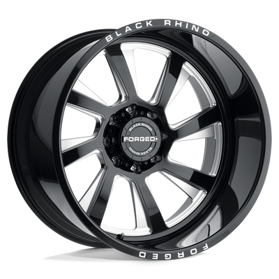 Black Rhino - BLASTER - Black - Gloss Black with Milled Spokes - 22" x 14", -76 Offset, 6x139.7 (Bolt Pattern), 112.1mm HUB