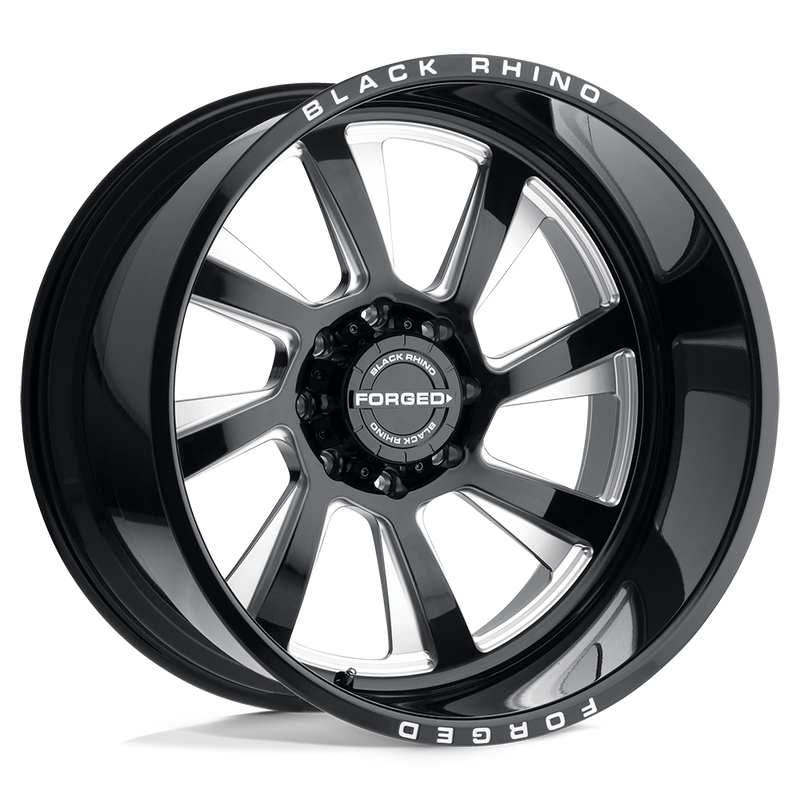 Black Rhino - BLASTER - Black - Gloss Black with Milled Spokes - 22" x 14", -76 Offset, 6x139.7 (Bolt Pattern), 112.1mm HUB