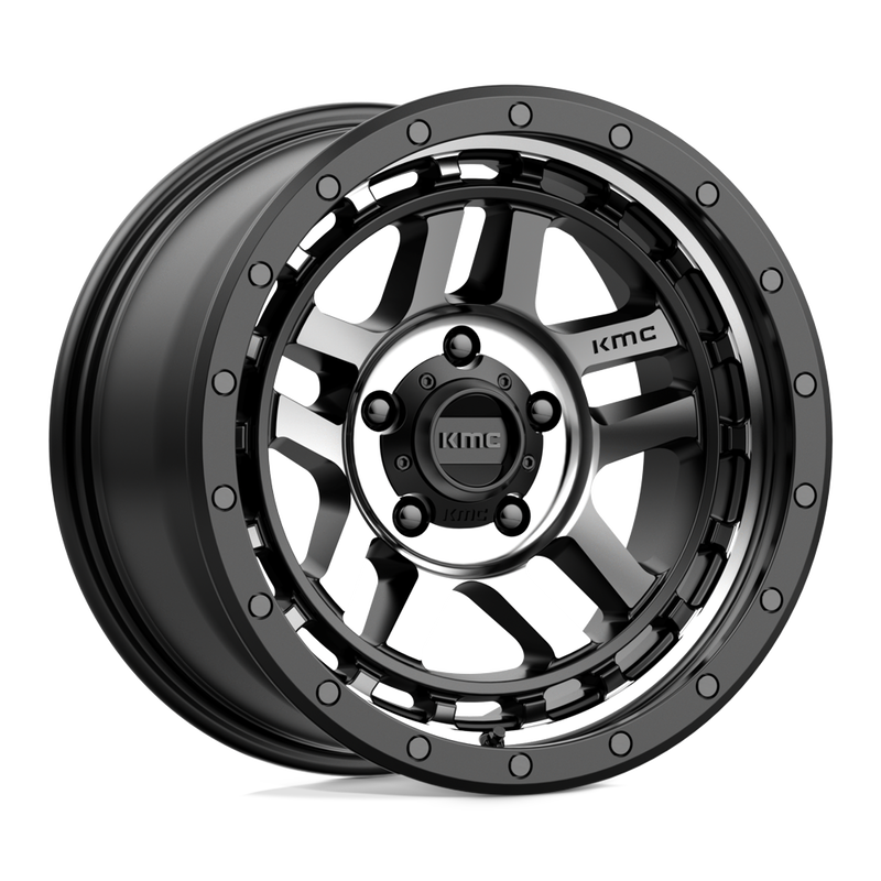 KMC Wheels - KM540 RECON - Black - SATIN BLACK MACHINED - 18" x 8.5", 0 Offset, 6x139.7 (Bolt Pattern), 106.1mm HUB