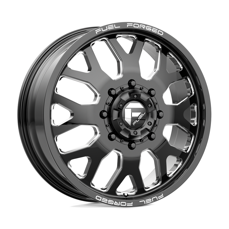 Fuel Mono - DE19 FF19D - Black - GLOSS BLACK MILLED - 22" x 12", -50 Offset, 8x170 (Bolt Pattern), 125.1mm HUB