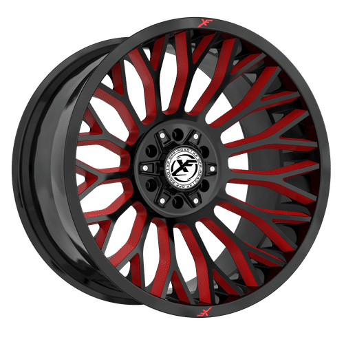 XF Off-Road - XF-237 - Black - Gloss Black Milled Red - 20" x 10", -12 Offset, 8x165.1/180 (Bolt pattern), 125.2mm HUB