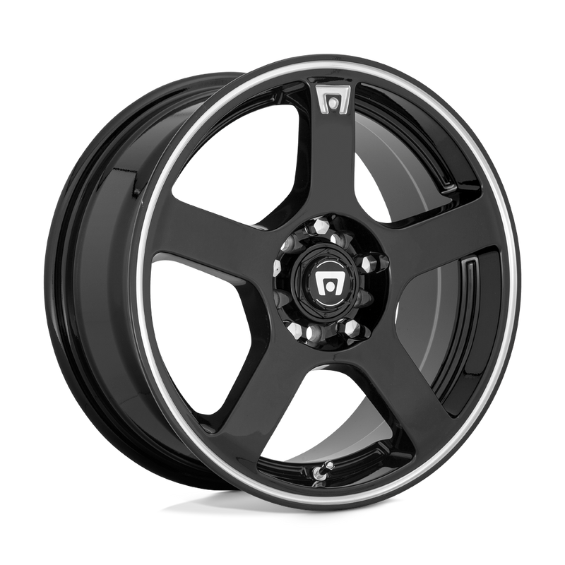 Motegi - MR116 FS5 - Black - GLOSS BLACK MACHINED FLANGE - 18" x 8", 45 Offset, 5x114.3/120 (Bolt Pattern), 74.1mm HUB