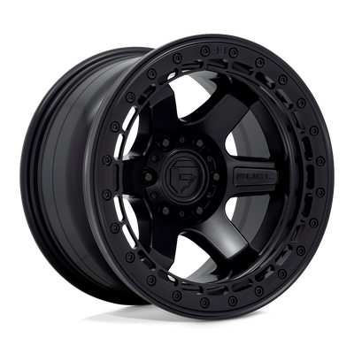 Fuel - D122 BLOCK BEADLOCK - Black - MATTE BLACK WITH MATTE BLACK RING - 17" x 8.5", 0 Offset, 6x135 (Bolt Pattern), 87.1mm HUB