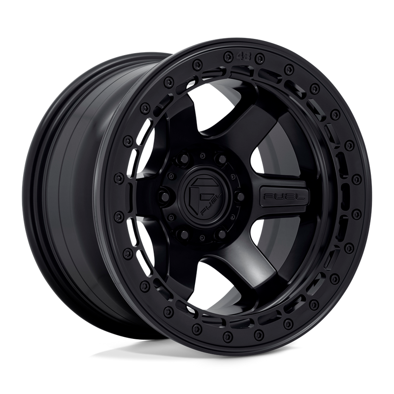 Fuel - D122 BLOCK BEADLOCK - Black - MATTE BLACK WITH MATTE BLACK RING - 17" x 8.5", 0 Offset, 6x135 (Bolt Pattern), 87.1mm HUB