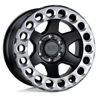 Black Rhino - ODESSA - Black - Matte Black with Machined Tint Lip & Milled Rings - 18" x 9.5", 2 Offset, 5x127 (Bolt Pattern), 71.5mm HUB