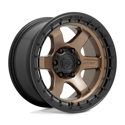 Fuel - D751 BLOCK - Bronze - MATTE BRONZE WITH BLACK RING - 18" x 9", 1 Offset, 6x120 (Bolt Pattern), 67.1mm HUB