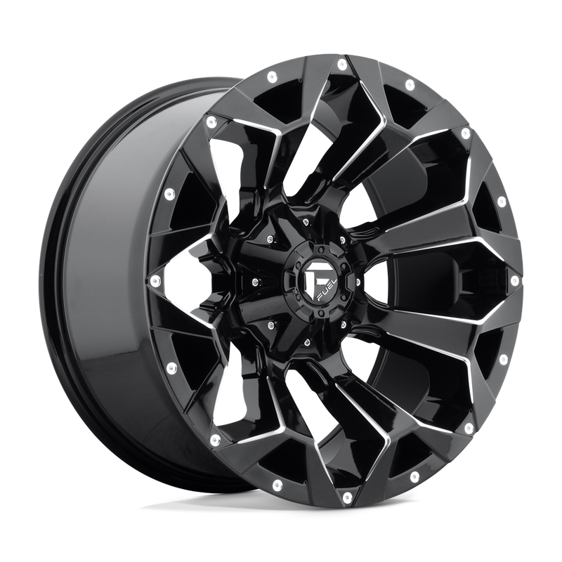 Fuel - D576 ASSAULT - Black - GLOSS BLACK MILLED - 20" x 9", 1 Offset, 5x114.3/127 (Bolt Pattern), 78.1mm HUB