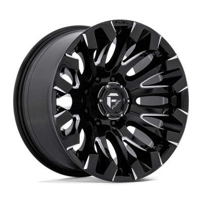 Fuel - D828 QUAKE - Black - GLOSS BLACK MILLED - 20" x 10", -18 Offset, 8x180 (Bolt Pattern), 124.2mm HUB