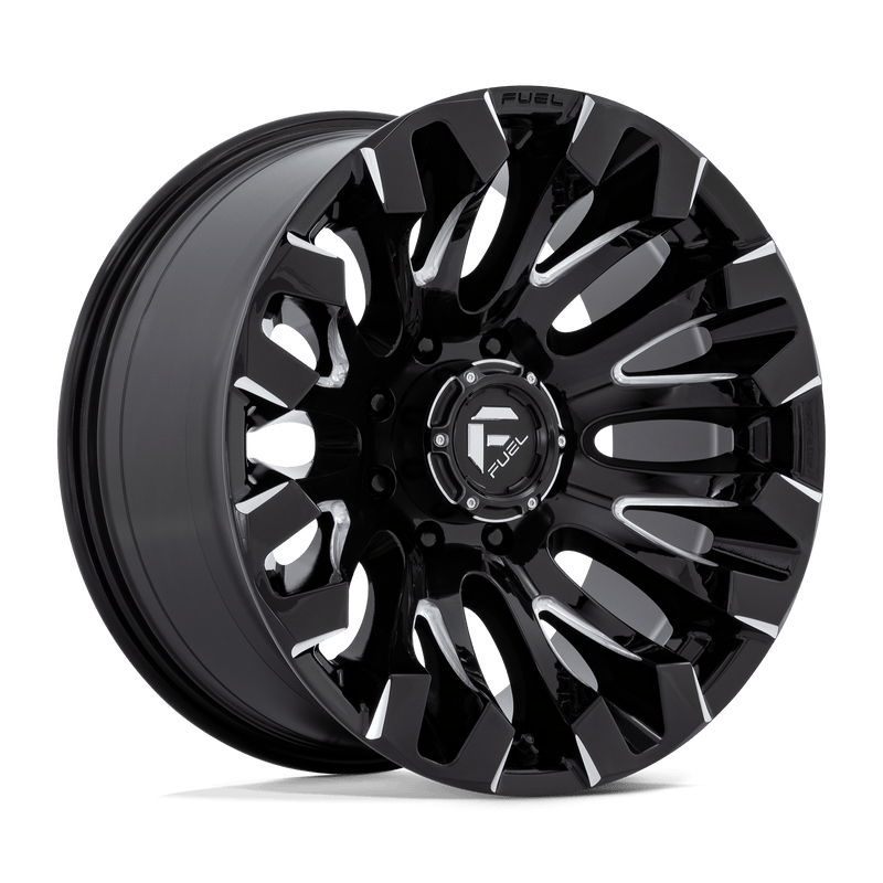 Fuel - D828 QUAKE - Black - GLOSS BLACK MILLED - 20" x 10", -18 Offset, 8x180 (Bolt Pattern), 124.2mm HUB