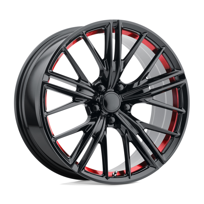 OE Creations - PR194 - Black - GLOSS BLACK RED MACHINED - 20" x 10", 23 Offset, 5x120 (Bolt Pattern), 67.1mm HUB